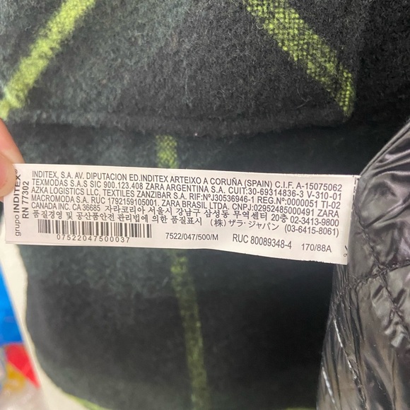 ZARA Oversized Plaid Shacket Coat Neon Green Black Wool Blend Y2K - Picture 11 of 14